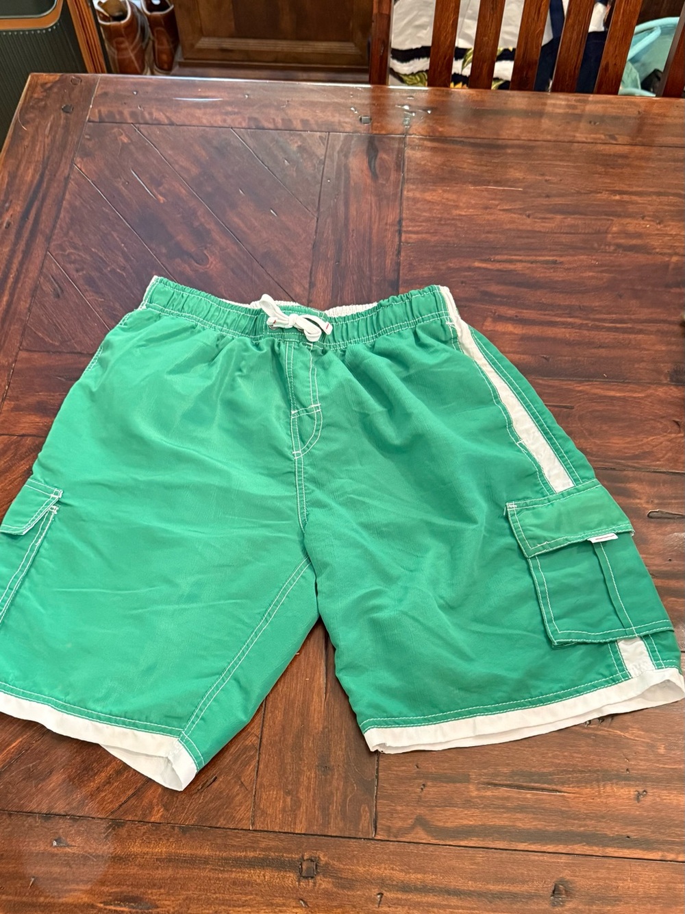 Ingear Green Swim Trunks with White Trim